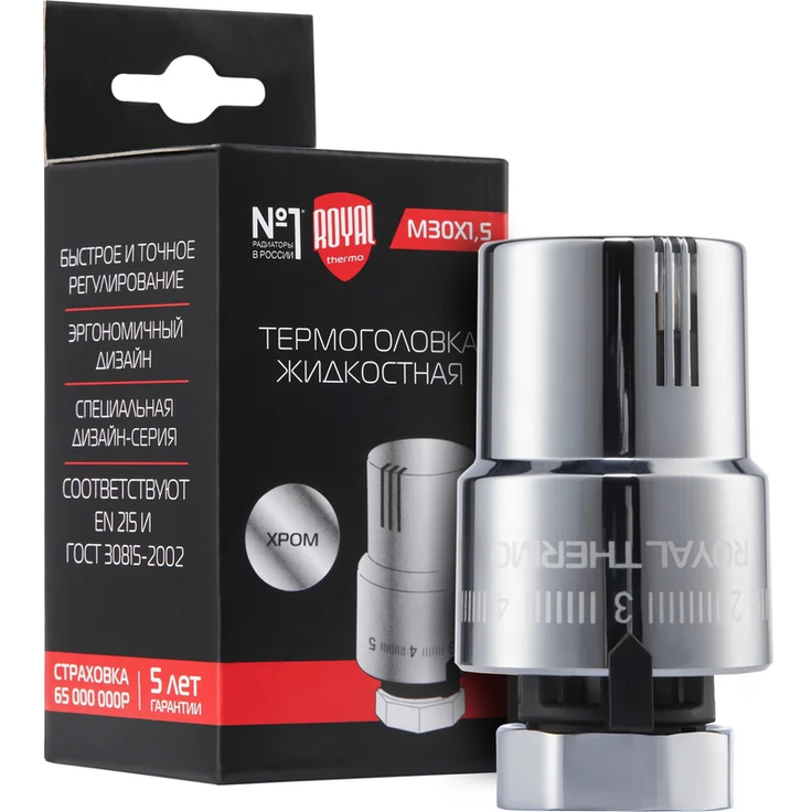 Royal Thermo Термоголовка жидкостная  М30х1,5 (хром)
