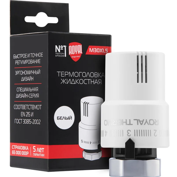 Royal Thermo Термоголовка жидкостная  М30х1,5 (белый) 
