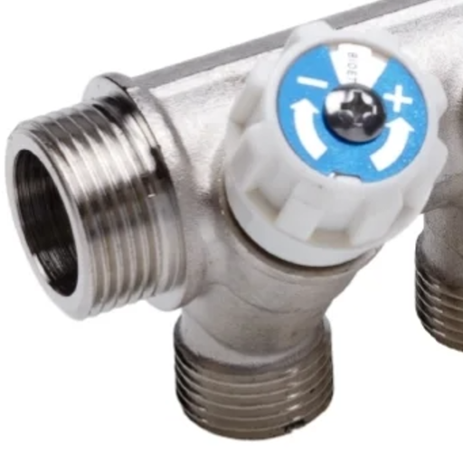 AQUALINK Коллектор c регулирующими клапанами (наружная резьба) 3/4x1/2  2 выхода, DN15, PN40