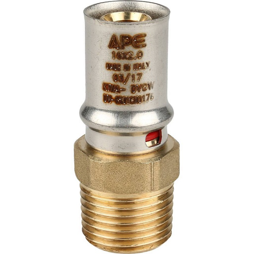 STOUT Переходник с наружной резьбой 1/2"х16 для металлопластиковых труб прессовой