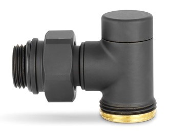VARMEGA Узел нижнего подключения, серия VMDV22, угловой одинарный, черный 1/2"х3/4"EK