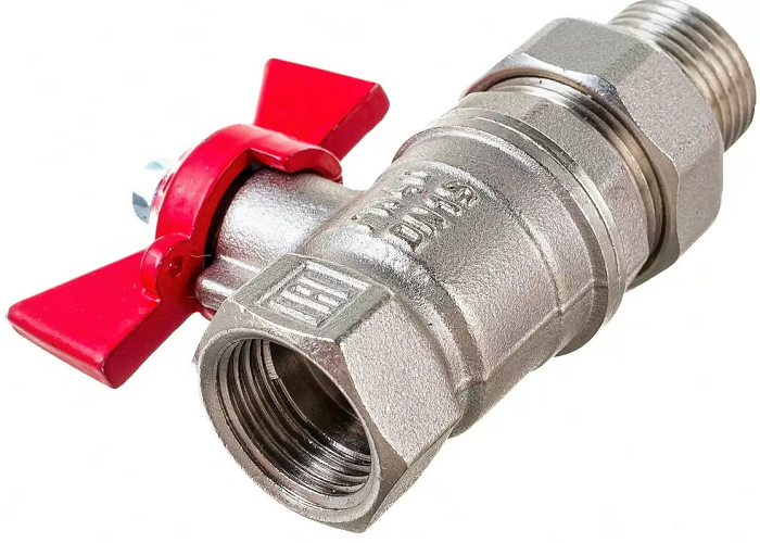 VALFEX Кран-американка OPTIMA шаровый полусгон бабочка 1/2 (100/25)