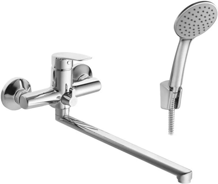 Santek Смеситель WH5A12006C001 Марион для ванны-душа с длинным изливом, с аксессуарами, хром