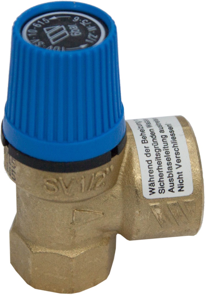 CALEFFI Предохранительный клапан 1/2" ВВ 6 бар для систем водоснабжения (синий)