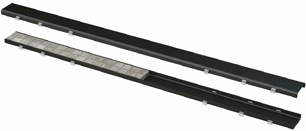 Alcaplast Водоотводящий желоб с порогами для двусторонней решетки (APZ19-850)