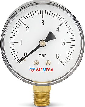 VARMEGA Манометр радиальный  63 мм, 6 бар, 1/4"