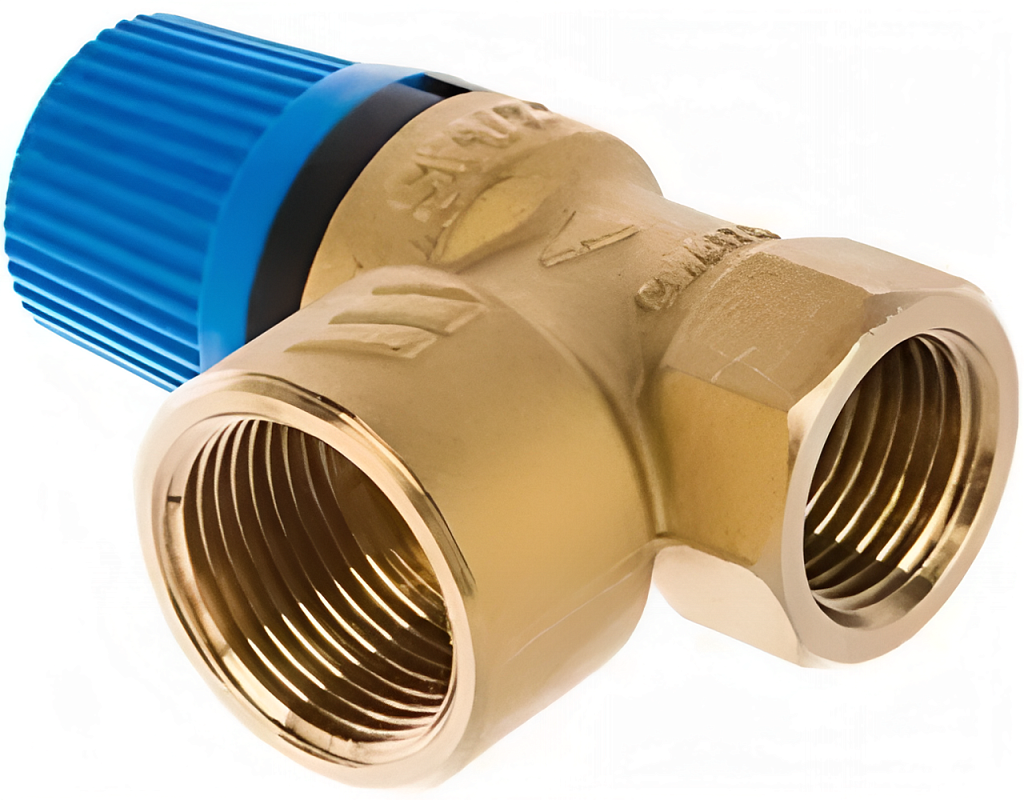 CALEFFI Предохранительный клапан 1/2" ВВ 6 бар для систем водоснабжения (синий)