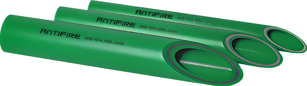 AntiFire Труба PP-R FR Fire Resistant SDR 7.4 D63 L4м Green